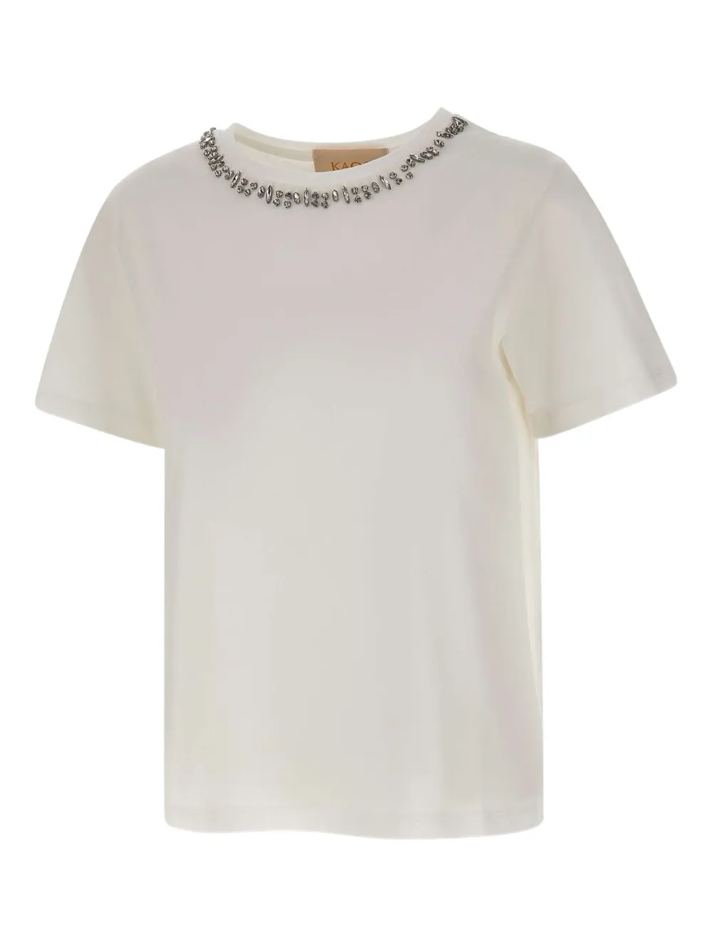 

Футболка с круглым вырезом, украшенная кристаллами kaos, нейтральный