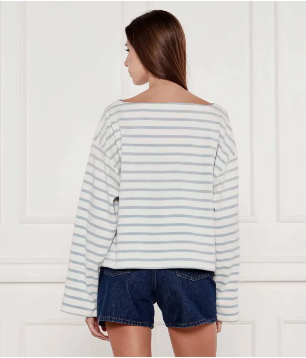 Блуза в морском стиле Oversize fit Polo Ralph Lauren, синий — фото 4