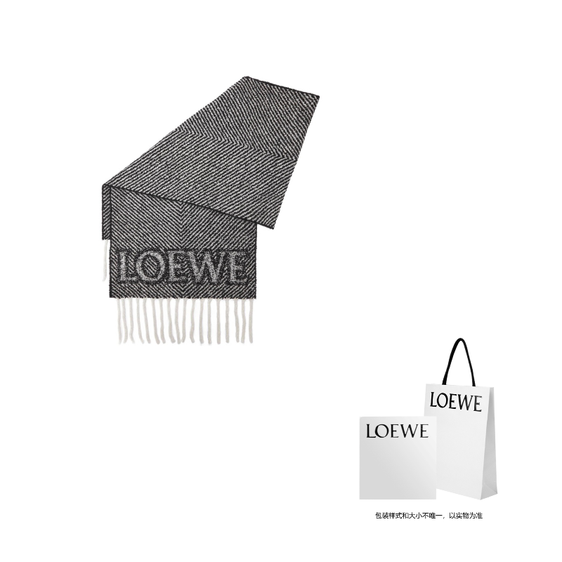 

LOEWE Шерстяной вязаный шарф унисекс черный