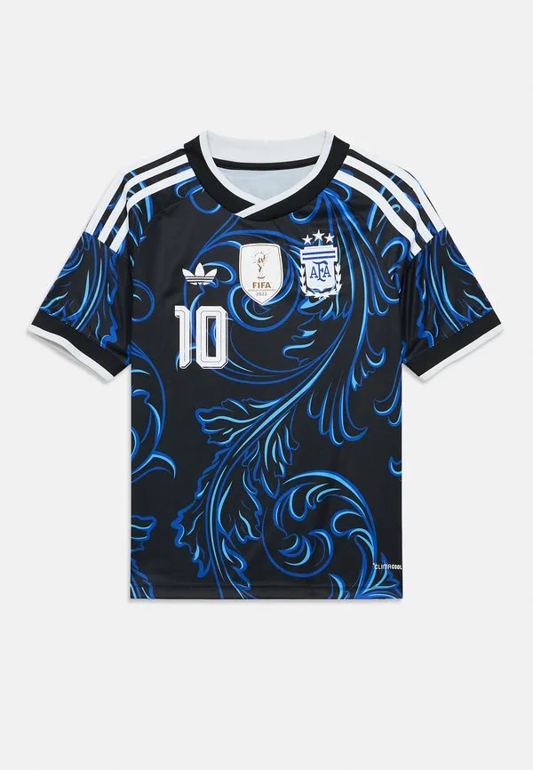 Аргентинская выездная детская спортивная футболка месси Adidas Originals, Black/Lucid Blue/Blue Burst