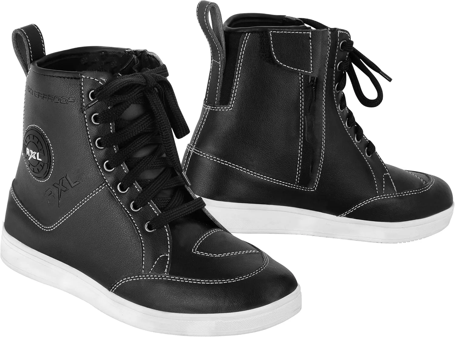 VASTER Кожаные мотоциклетные ботинки с защитой CE, водонепроницаемые, кроссовки, модные, для мужчин и мальчиков, черные