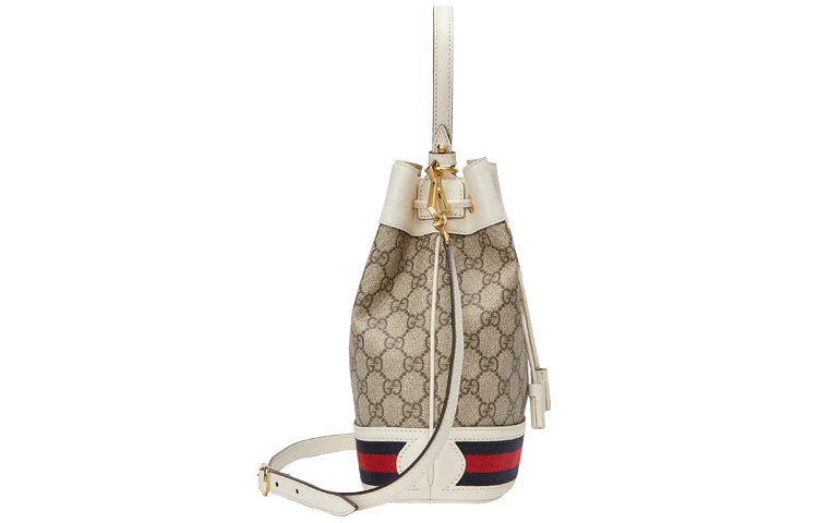 Женская холщовая сумка через плечо GUCCI с кожаной отделкой — фото 2