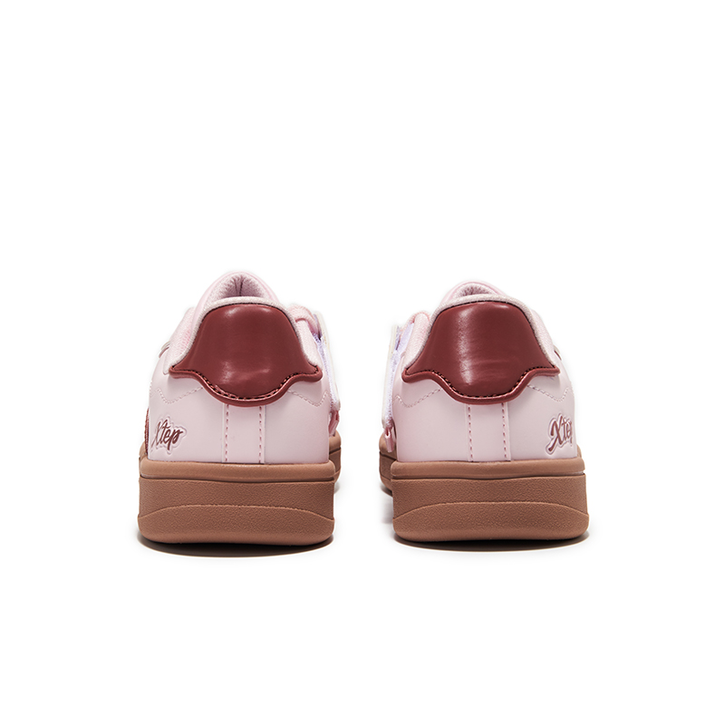 XTEP Износостойкие низкие скейтерские кроссовки light cherry blossom pink brick red детские — фото 4