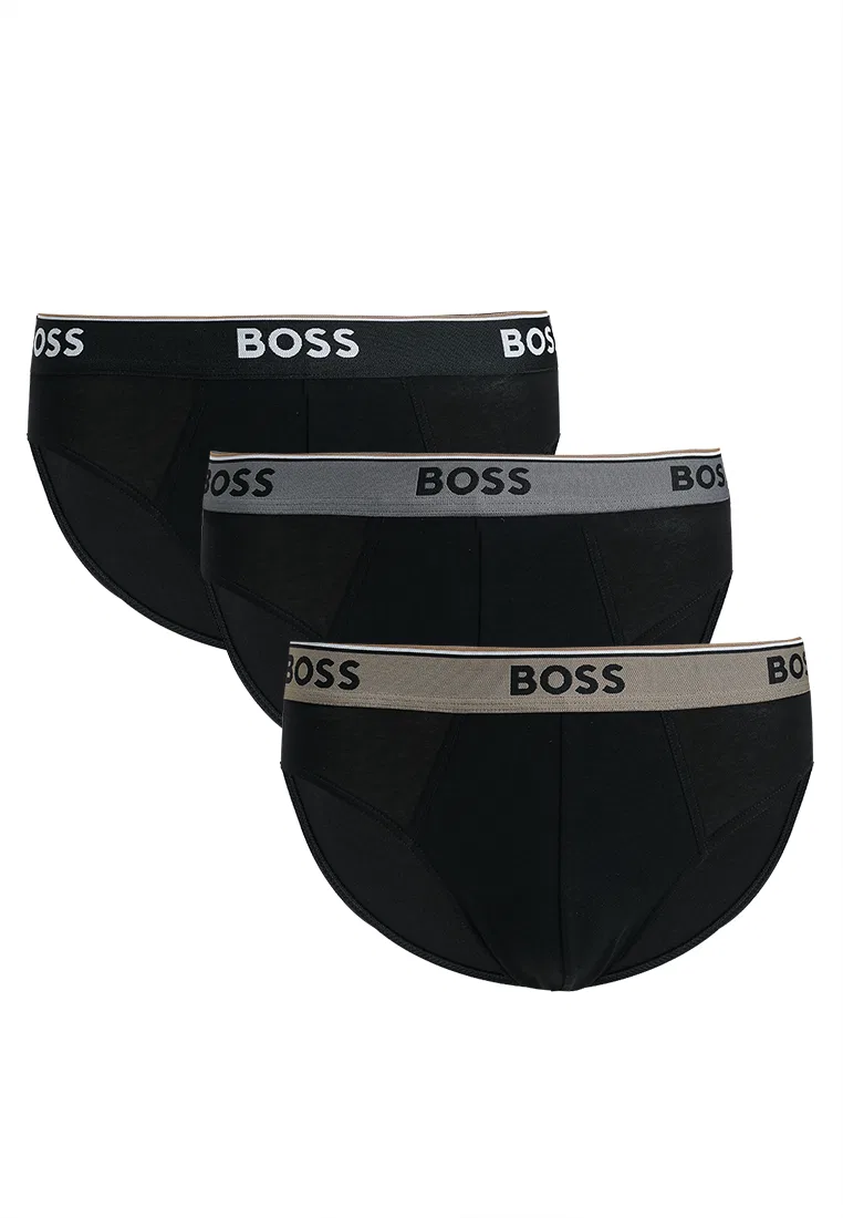 Трусы, 3 шт., Regular Rise, BOSS Bodywear, черный/мультиколор