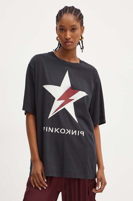 

Хлопковая футболка Pinko, черный