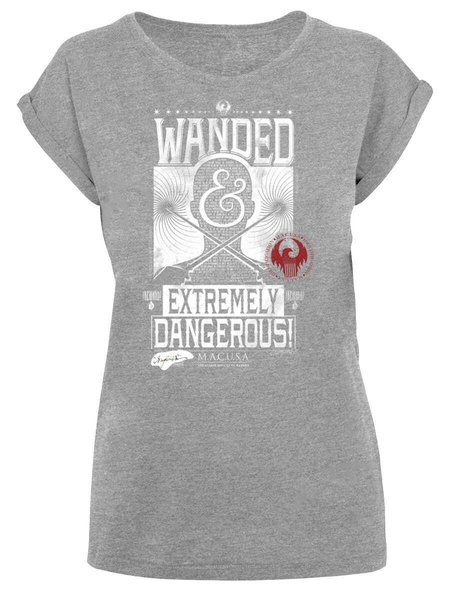 

Рубашка F4NT4STIC Phantastische Tierwesen Wanded And Extremely Dangerous, темно-серый