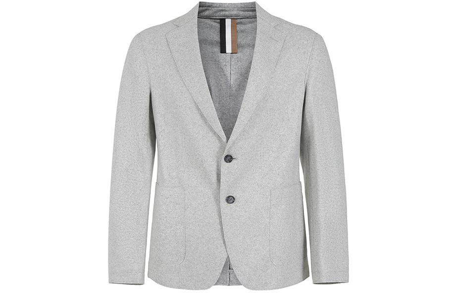 

HUGO BOSS FW23 Бизнес-костюмный пиджак мужской светло-серый