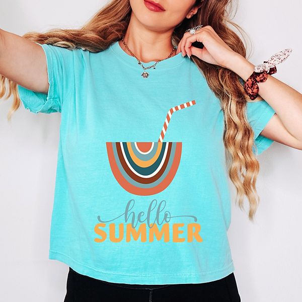 

Бохо топ кроп с принтом Hello Summer Simply Sage Market, Chalky Mint