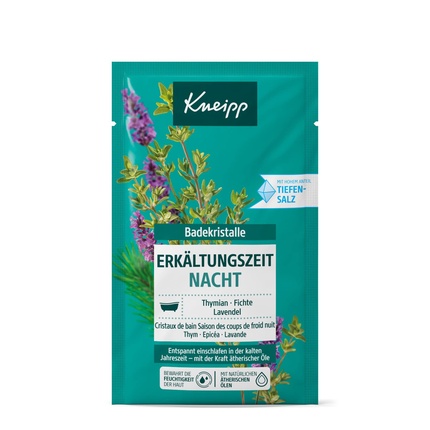 

Кристаллы для ночной ванны Kneipp Cold Time с эфирными маслами лаванды, тимьяна и ели 60г