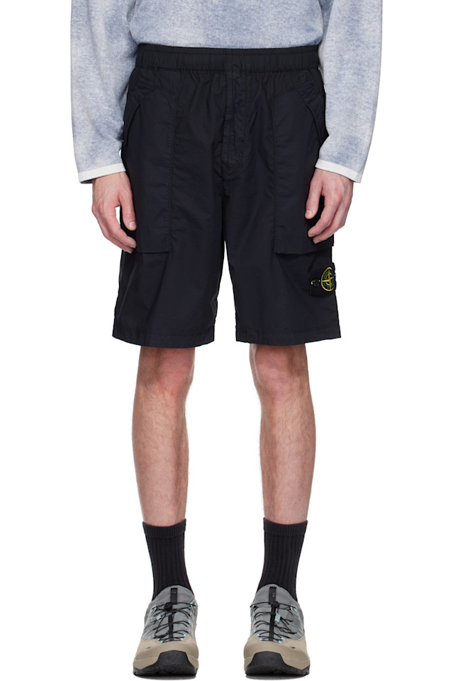 

Шорты из эластичного хлопка Tela Paracadute Stone Island, синий