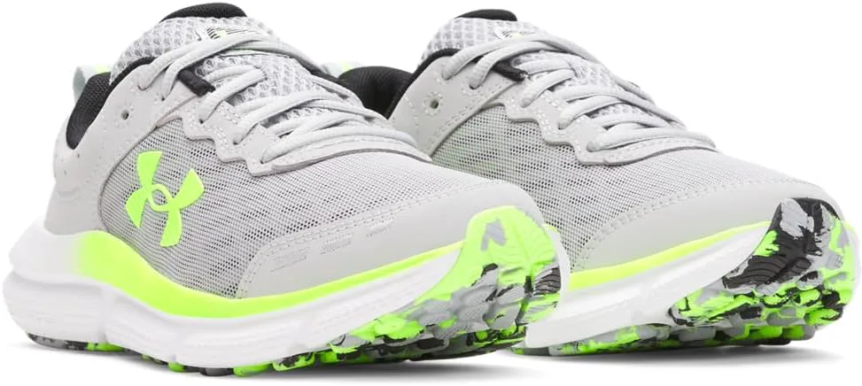 Кроссовки для мальчиков Under Armour Assert 10 для младших школьников, серый/черный/зеленый — фото 2