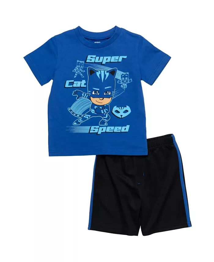 

Комплект одежды из футболки Catboy и шорт в сетку для мальчиков Gekko Owlette Pj Masks, синий