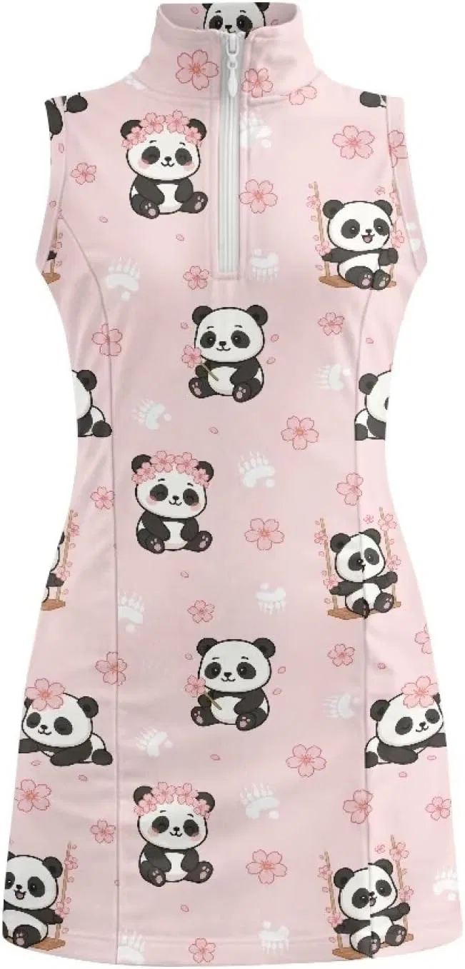 Платье для тенниса и гольфа Boatee с принтом Cute Panda Print — фото 4
