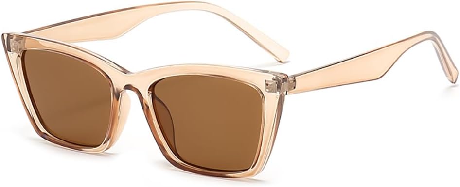 

Винтажные солнцезащитные очки «кошачий глаз» для женщин. Модные ретро-очки квадратной формы, классические узкие солнцезащитные очки «кошачий глаз» Azoxus, Clear Champagne Frame / Brown Lens