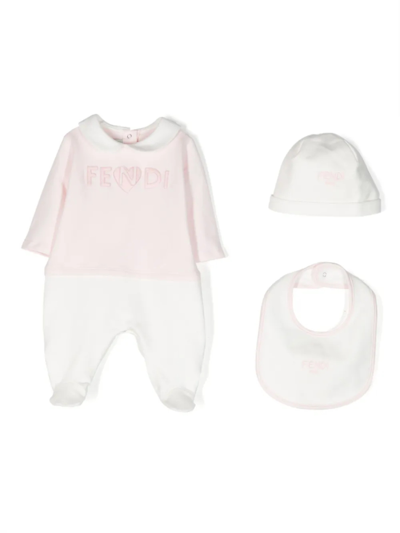 

Пижама с вышитым логотипом Fendi Kids, розовый