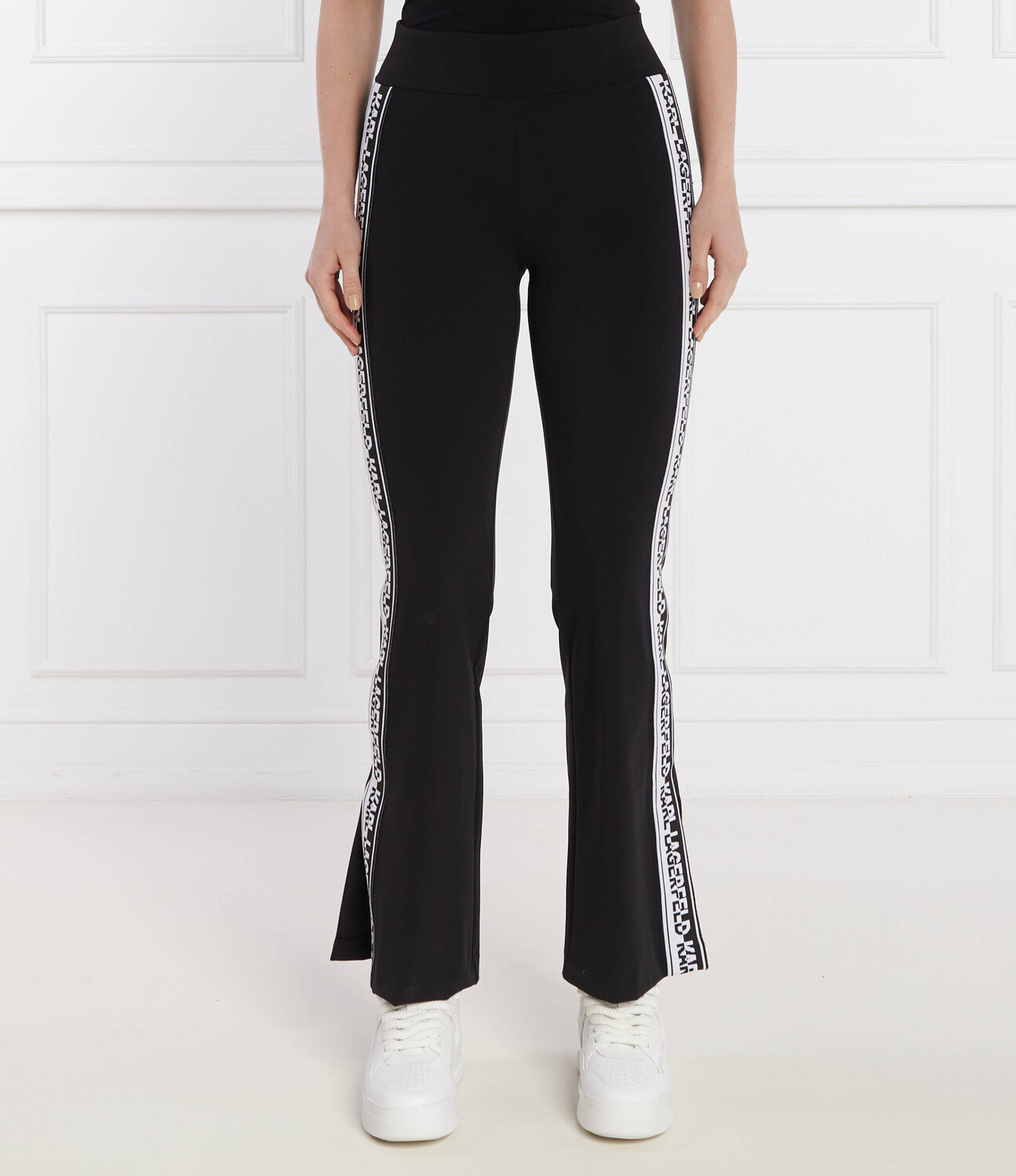 

Леггинсы Karl Lagerfeld flare fit, черный