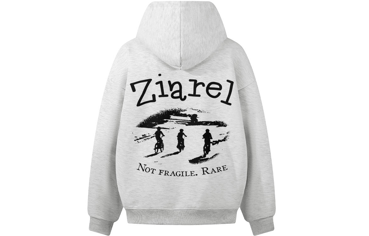 

Толстовка Unisex Hooded Moderate Heavyweight ZIAREL, белый heather серый