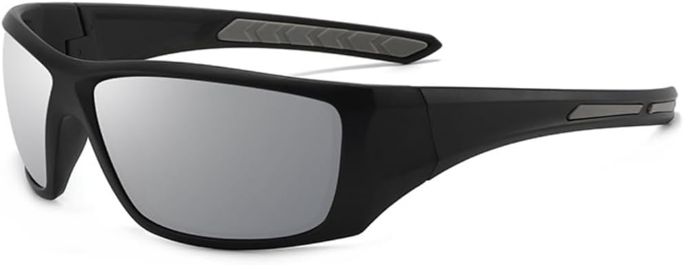 

Поляризованные солнцезащитные очки ICARA для мужчин и женщин, солнцезащитные очки с обтекаемой формой для мужчин и женщин, для езды на велосипеде, рыбалки, бега и защиты от УФ-излучения, Black/Silvery