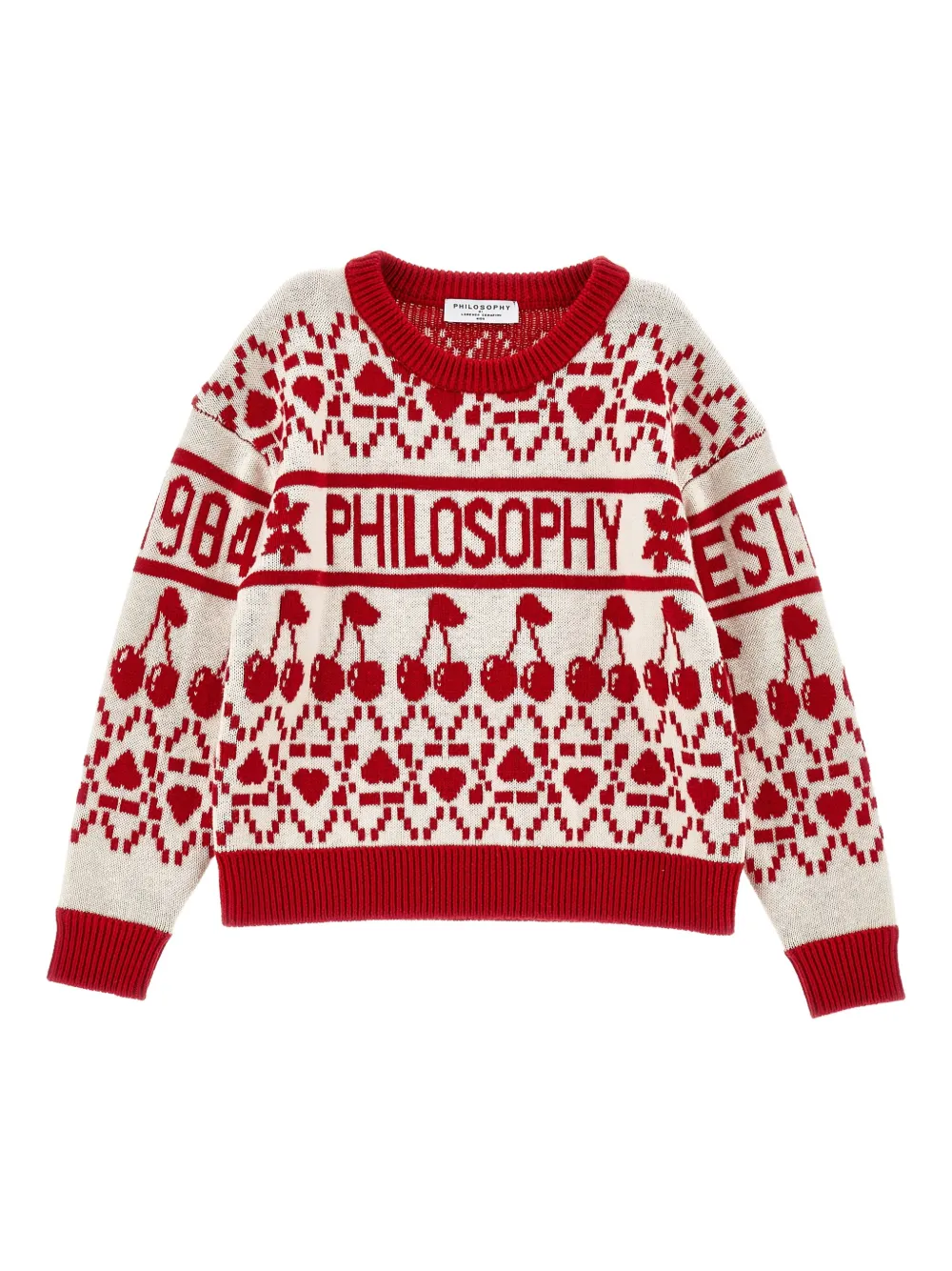 

Свитер с вишневым узором Philosophy Di Lorenzo Serafini Kids, красный