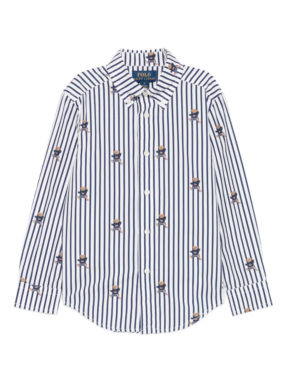 

Рубашка с полосатым медведем POLO RALPH LAUREN KIDS, белый