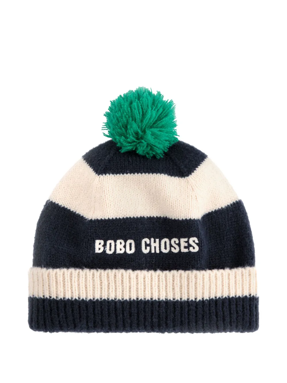 

Полосатая шапка бини с помпоном BOBO CHOSES, белый