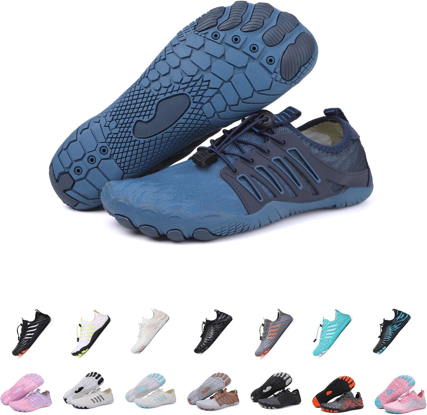 

Кроссовки для походов для женщин, новые походные кроссовки для мужчин и женщин, нескользящая обувь для трейла, обувь для походов, дышащая с широким носком Kaeril, синий