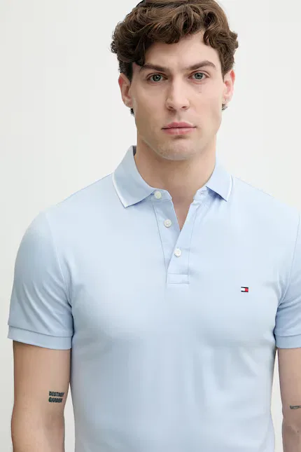 Поло из эластичного хлопка Tommy Hilfiger, синий — фото 4
