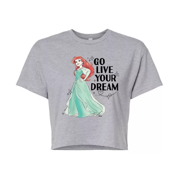 

Футболка с принтом "Мечтай" для девочек Princess Ariel Disney, серый