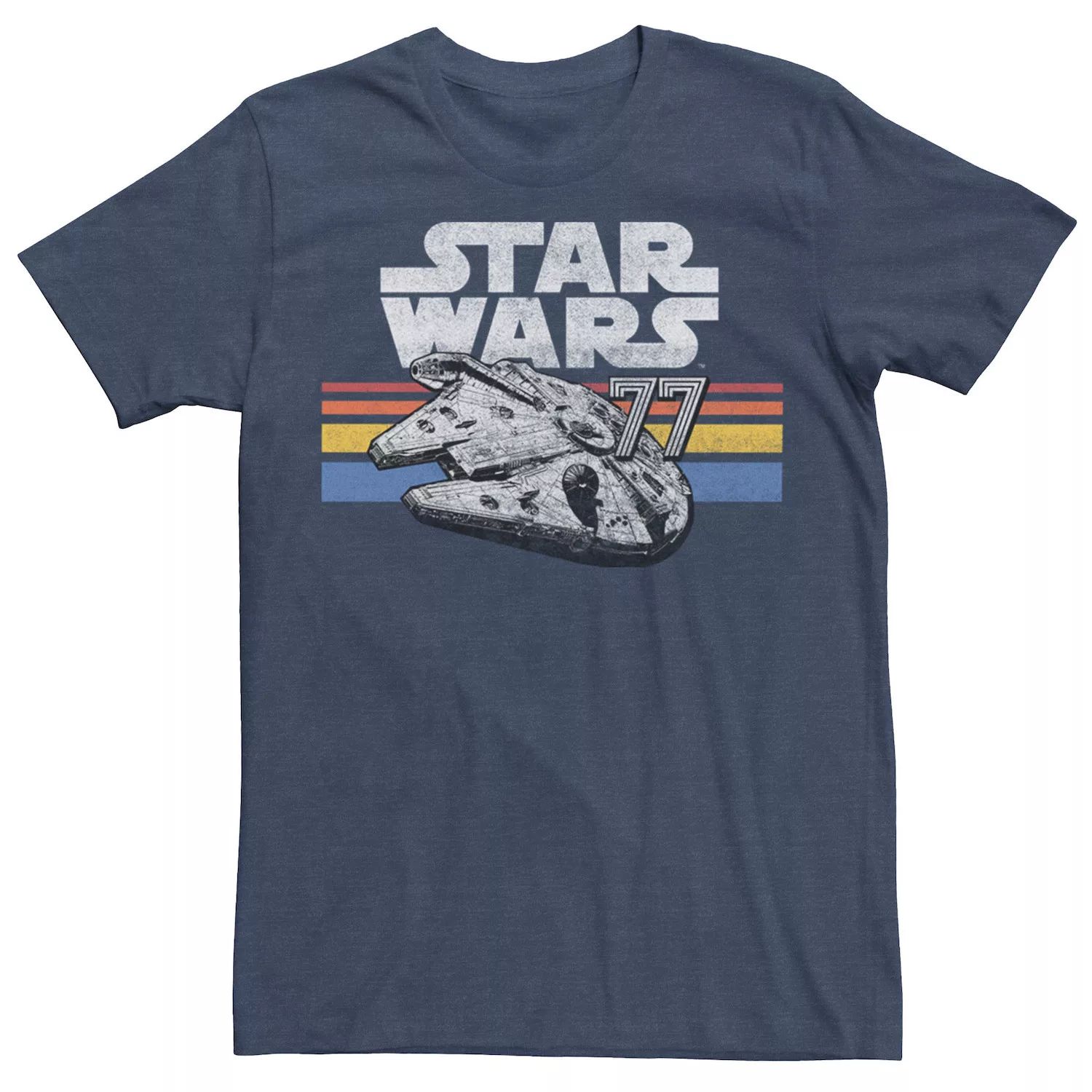 

Мужская футболка с логотипом Millennium Falcon 77 Retro Lines Star Wars