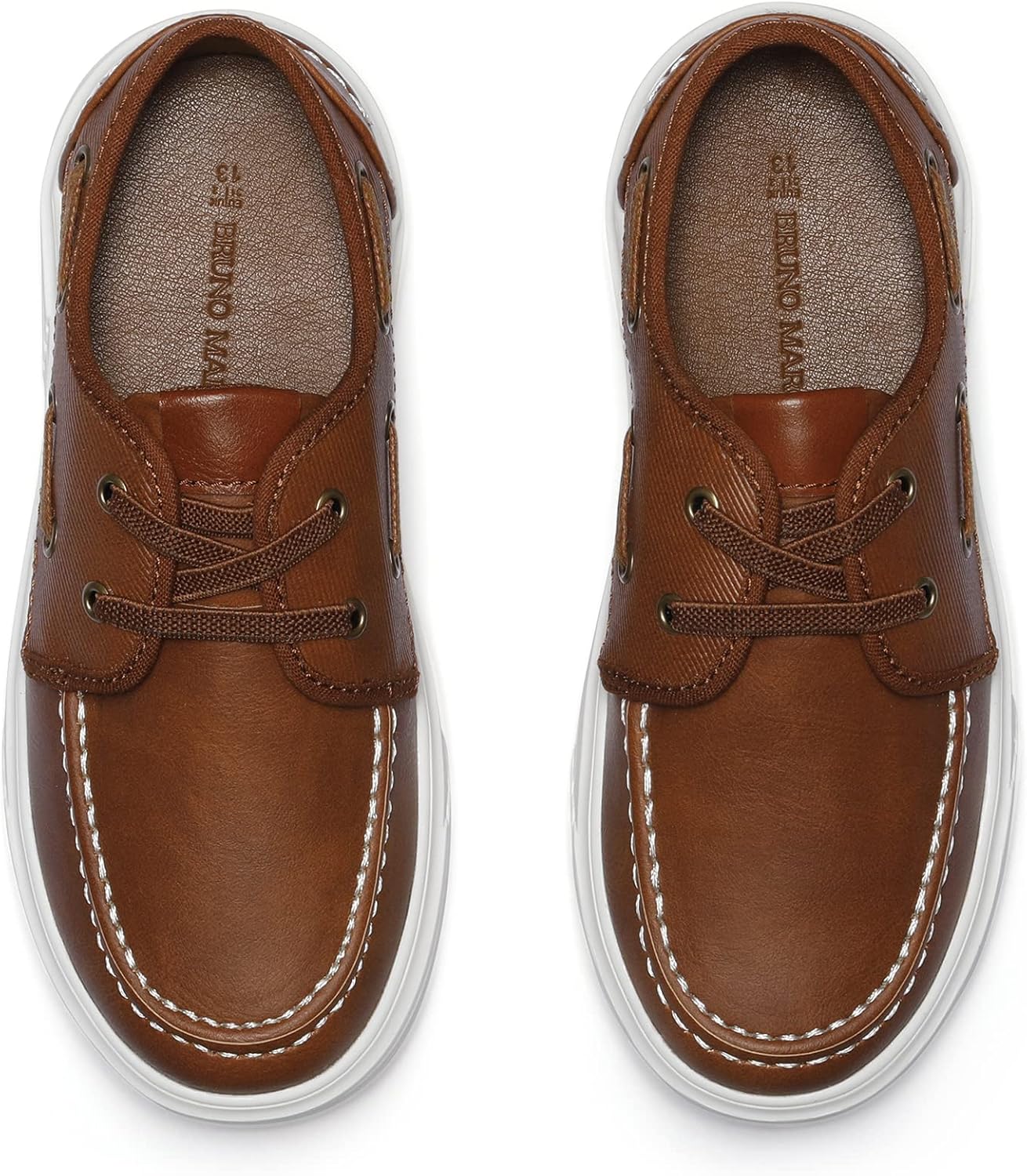 Мокасины Bruno Marc Boy's Boat Shoes на каждый день, повседневные и школьные туфли, коричневый — фото 3