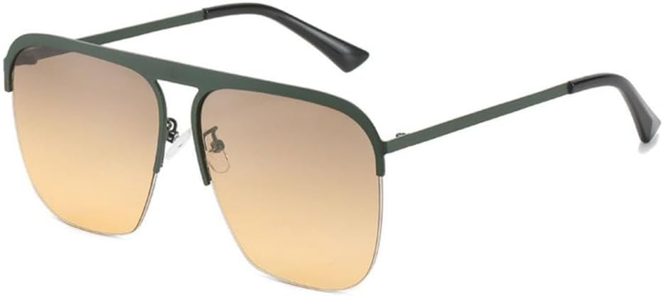 

Большие квадратные модные солнцезащитные очки в металлической полуоправе для женщин и мужчин, большие солнцезащитные очки для вождения с защитой от УФ-излучения UV400 generic, 3