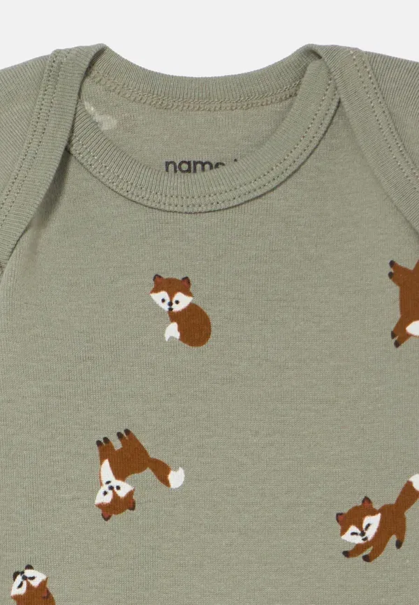 Боди Name It Nbmbody fox 3 pack, оливковый — фото 4