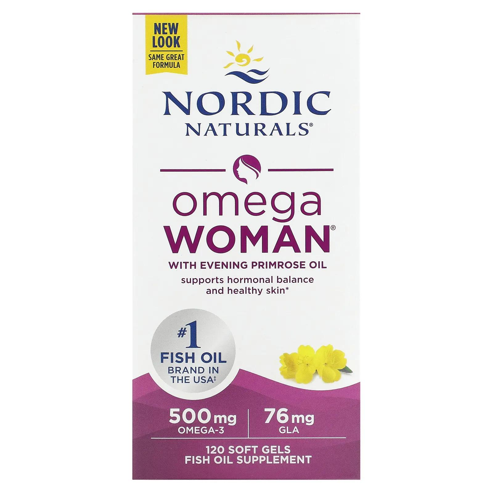 

Nordic Naturals Omega Woman с маслом примулы 830 мг 120 гелевых капсул