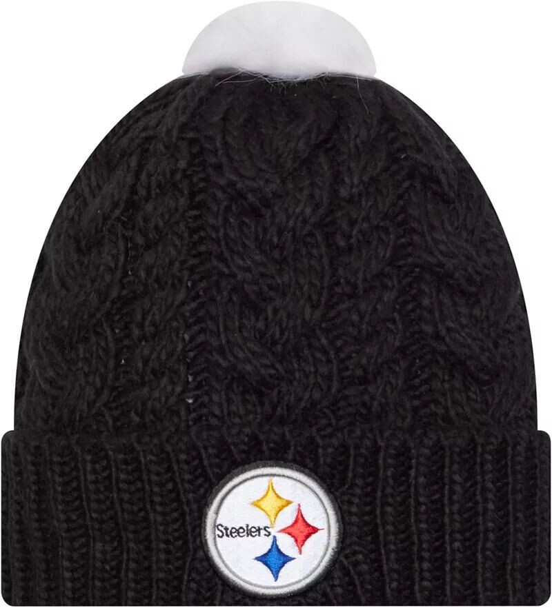 

Женская вязаная шапка с помпоном New Era Pittsburgh Steelers Throwback
