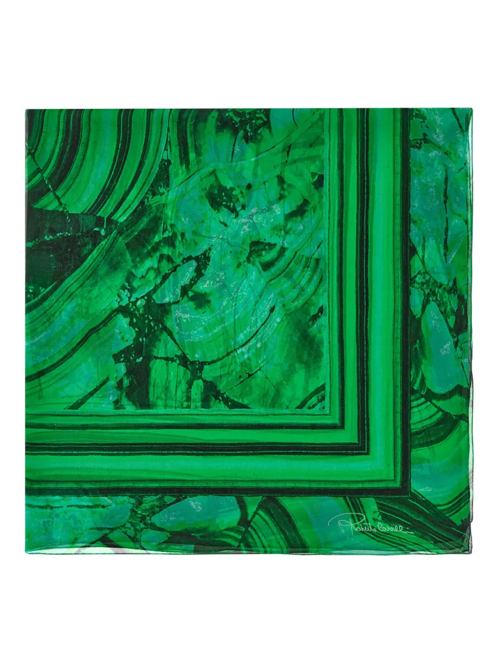 

Шелковый платок с принтом Roberto Cavalli, зеленый