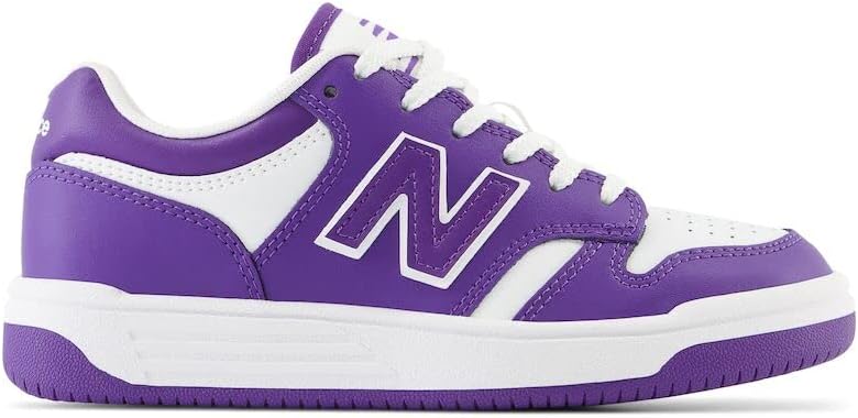 Детские кроссовки New Balance 480 V1 на шнуровке (унисекс), белый/фиолетовый — фото 3