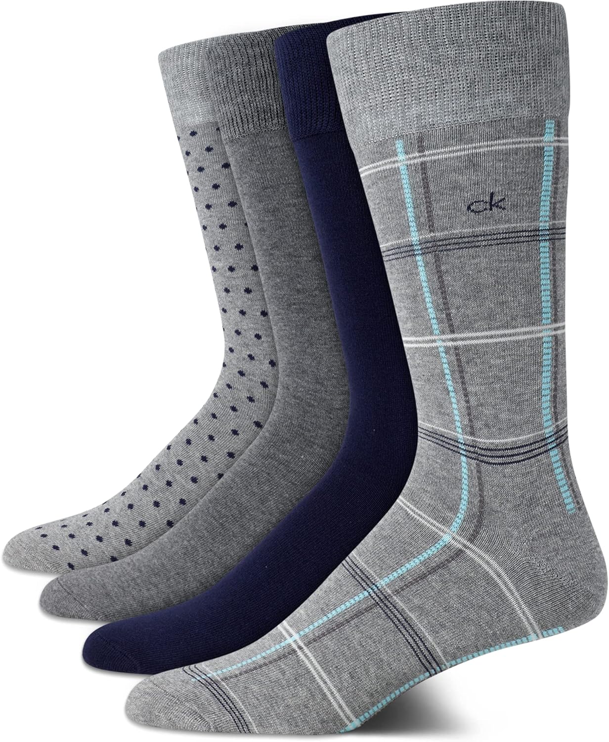 

Мужские носки Calvin Klein Crew Socks - 4 пары, легкие, влагоотводящие, мягкие, спортивные носки для мужчин, для занятий спортом и бега, Grey Plaid