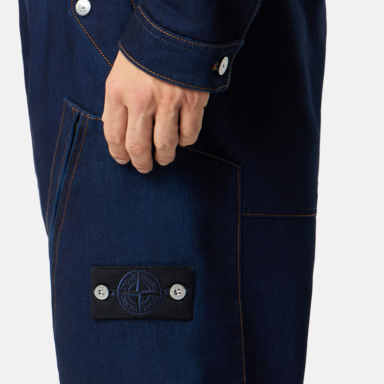 Брюки с накладными карманами Stone Island, washed синий — фото 4