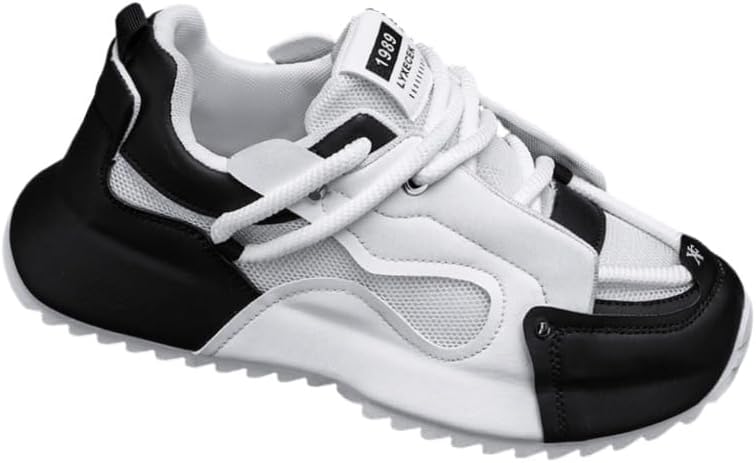 

Мужские спортивные кроссовки большого размера с толстой подошвой - повседневная обувь из сетчатой ткани с внутренним увеличением роста для комфорта и стиля Fusecottc, белый