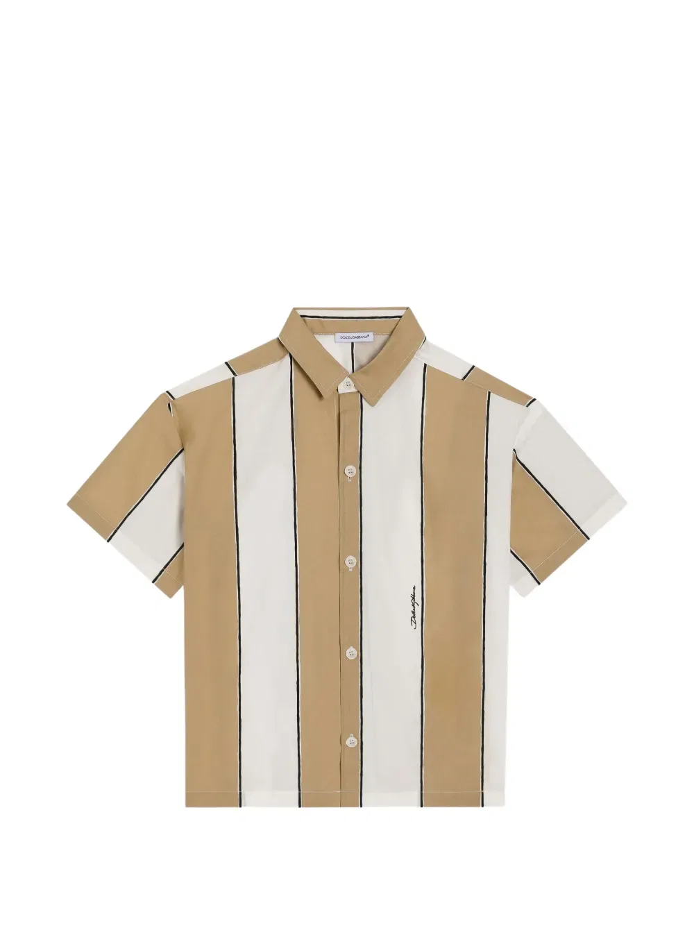 Рубашка из поплина в полоску Dolce & Gabbana Kids, нейтральный