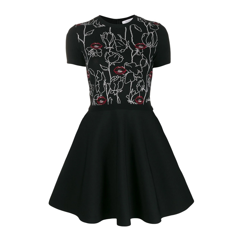 

Футболка с коротким рукавом женская черная Valentino