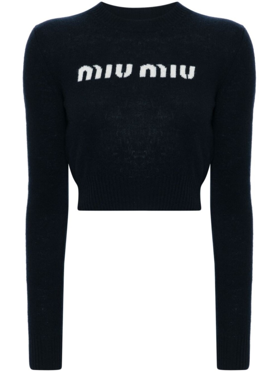 

Miu Miu укороченный джемпер с логотипом, синий