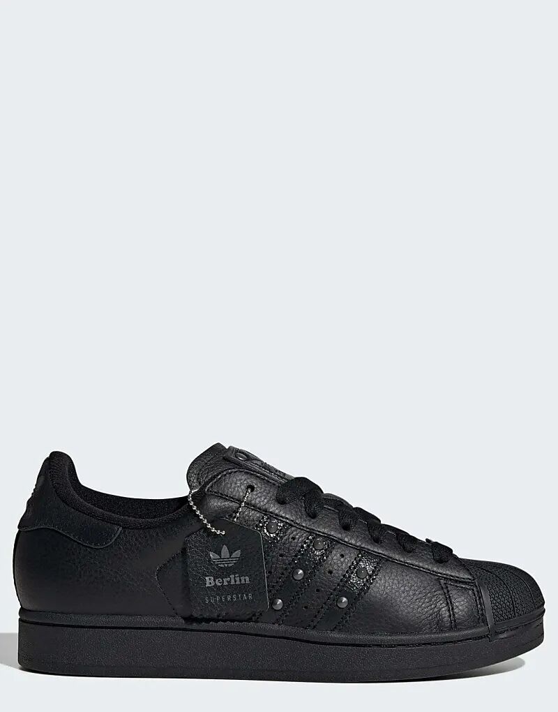 Кроссовки Adidas Originals Superstar II черного цвета с заклепками