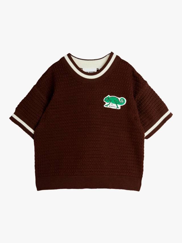 

Детская футболка Lizard вязаная Mini Rodini, Brown