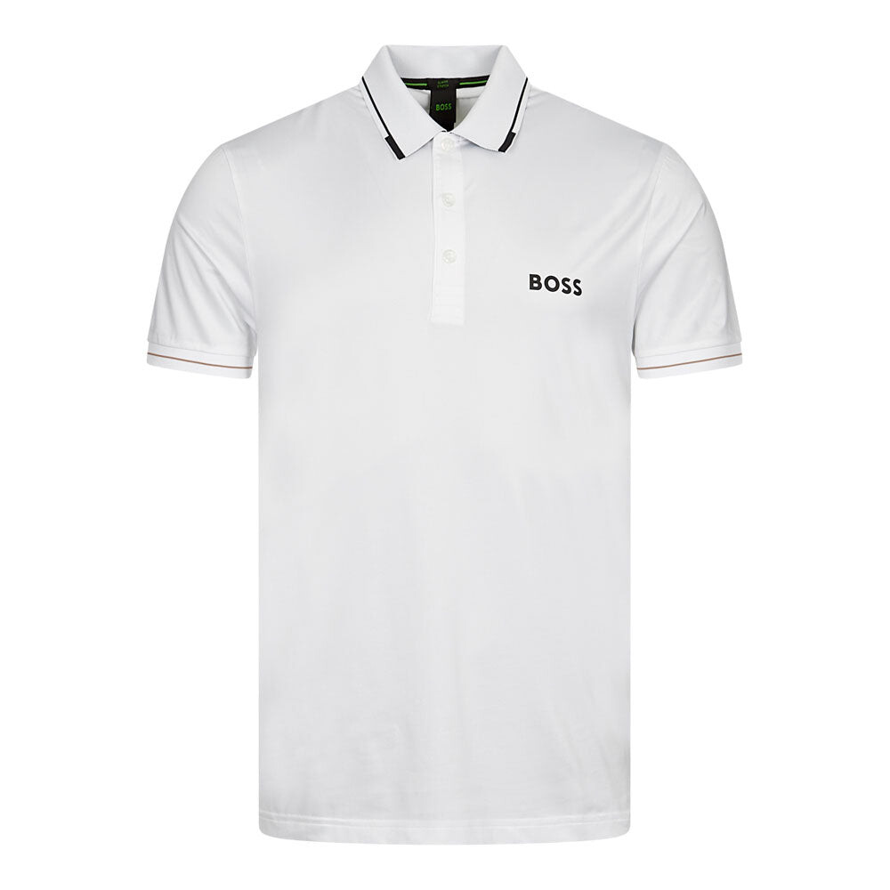 

Мужская рубашка поло с короткими рукавами Hugo Boss Paul Pro Slim Fit, белый