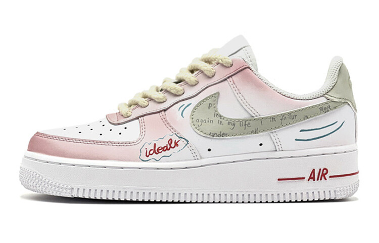 

Кроссовки для скейтбординга Air Force 1 женские, низкие, белые/пудровые Nike, Белый, Кроссовки для скейтбординга Air Force 1 женские, низкие, белые/пудровые Nike