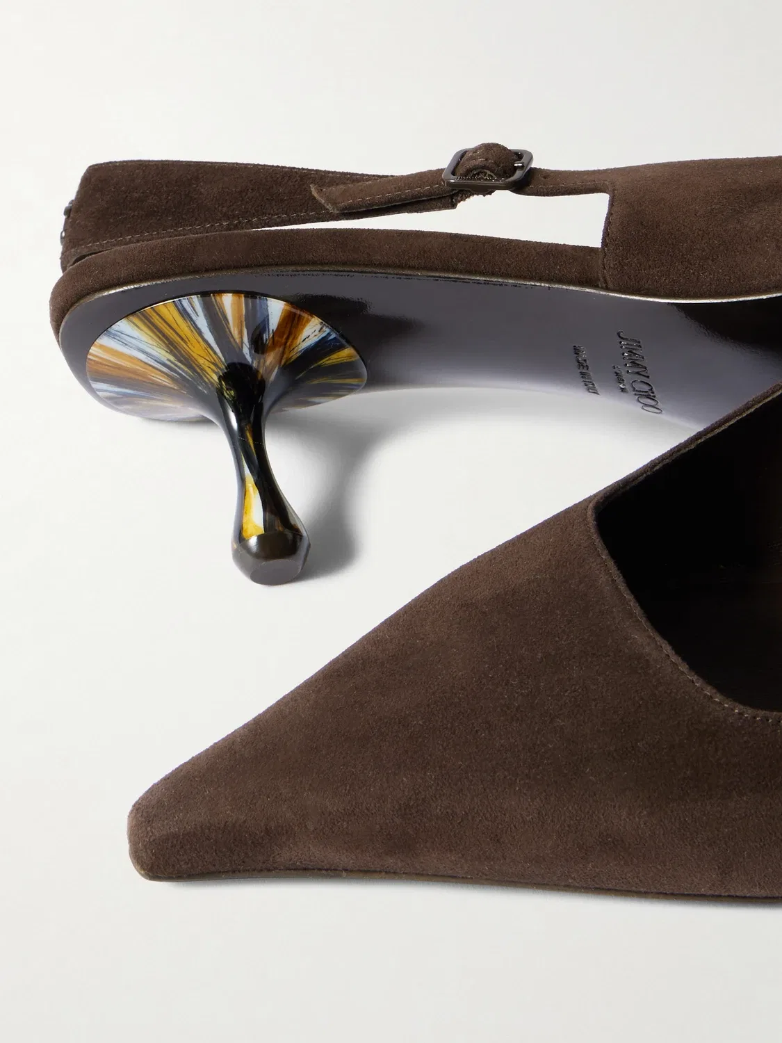 Замшевые туфли-слингбэки Amel 50 JIMMY CHOO, коричневый — фото 4