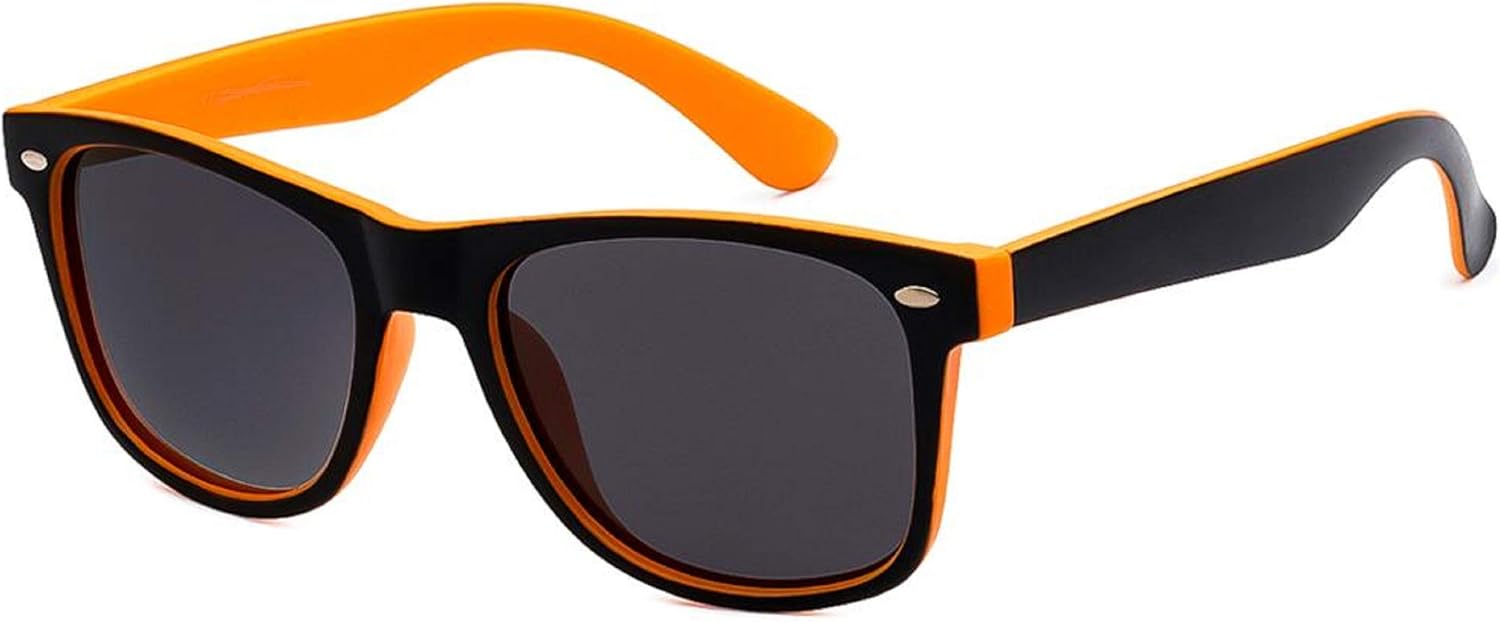 

Поляризованные солнцезащитные очки в стиле ретро 80-х, модные, стильные, матовые, для мужчин и женщин, в комплекте с мягким чехлом из микрофибры MyUV, Polarized Black/Orange