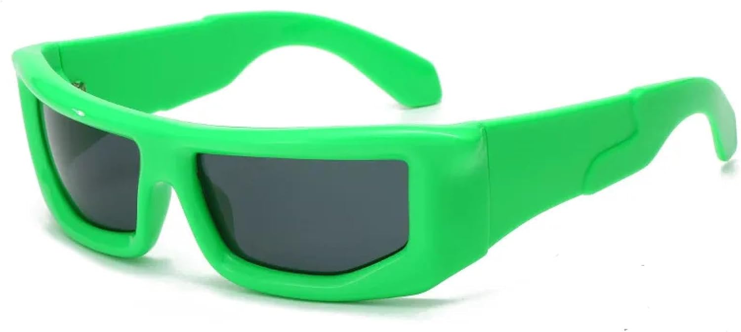 

Роскошные солнцезащитные очки для женщин и мужчин, модные, в стиле панк, с большой оправой, винтажные, зеркальные, с защитой от УФ-излучения UV400 TYUVIVO, Green Black