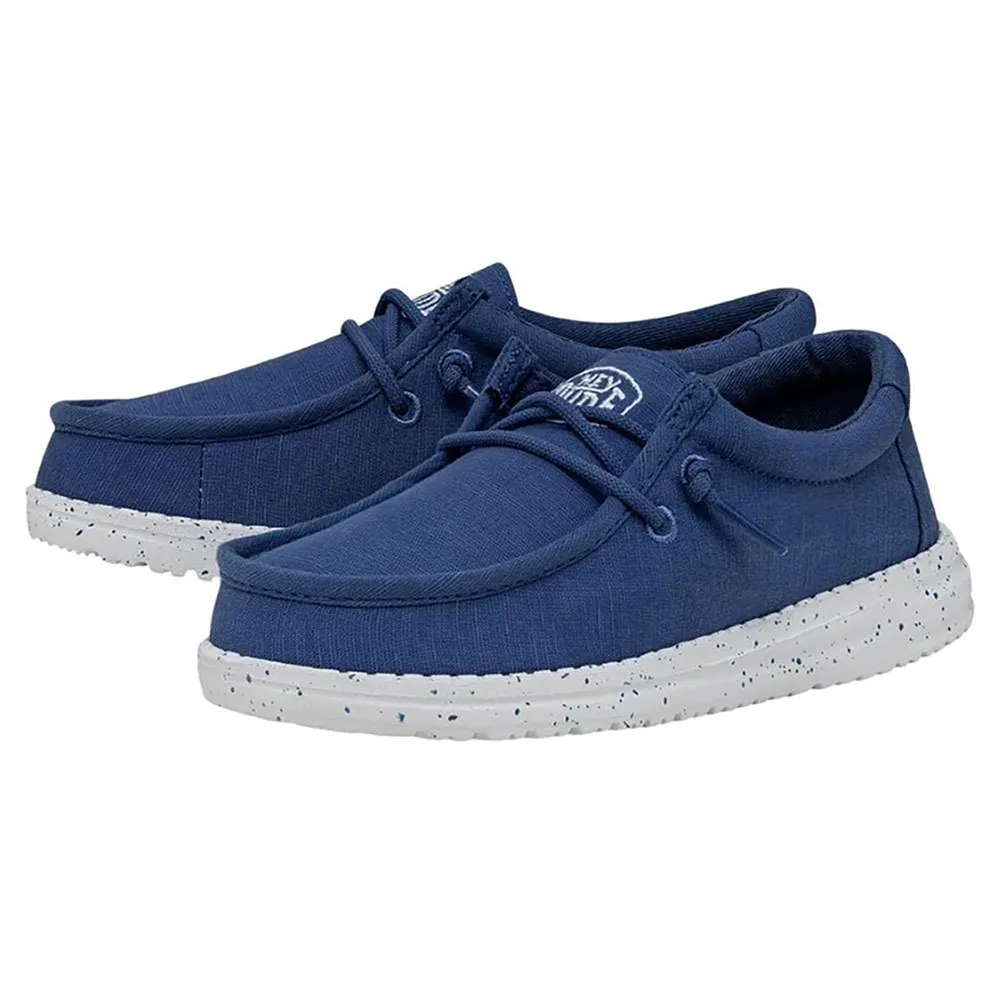 

Hey Dude Wally Slub Canvas boat shoes, синий